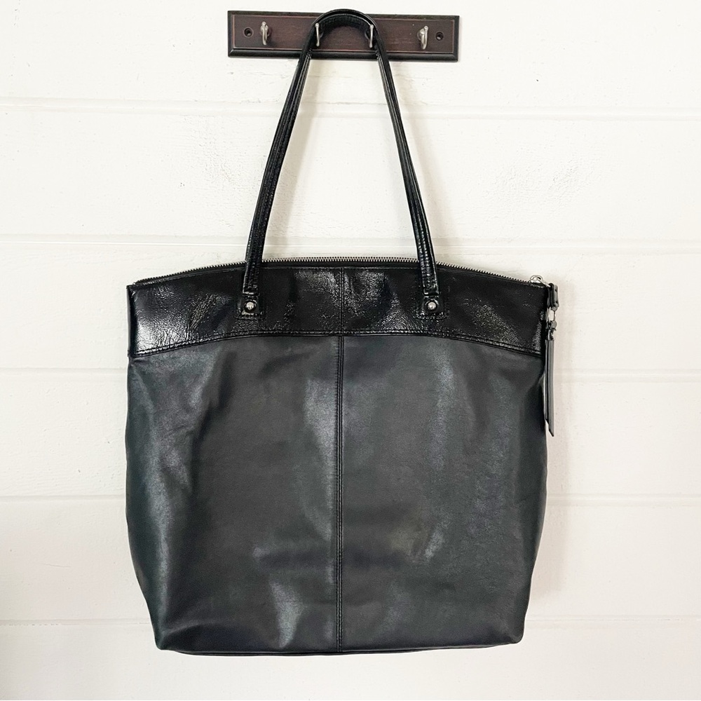 Coach Laura Signature Embossed Black Leather Tote Bag - Picture 7 of 9